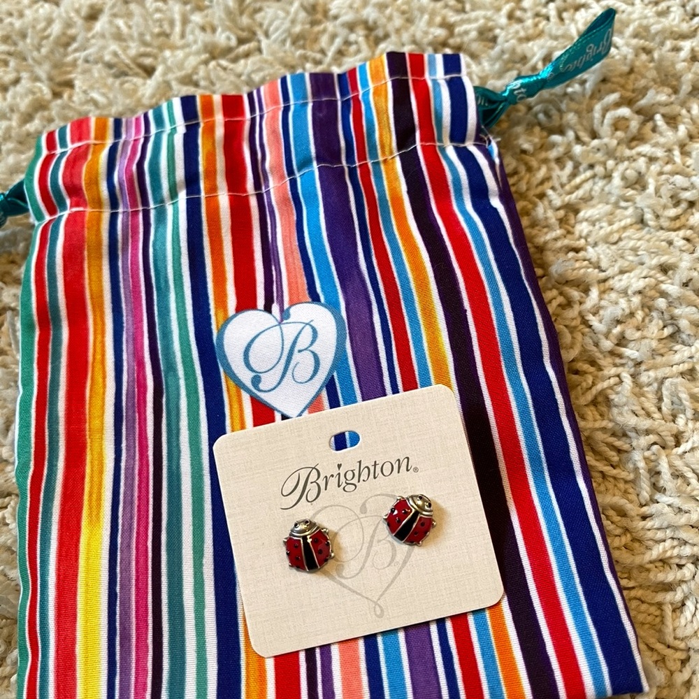 Brighton Lady Bug Stud Earrings